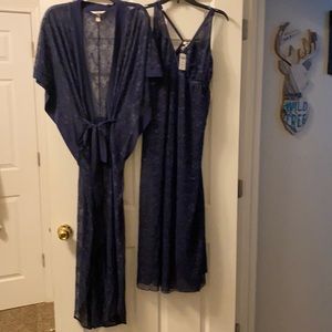 Navy Nightgown and robe set